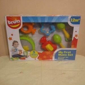 UIN Bright Multicolor Baby Music Set with Rattle, Tambourine & Maracas